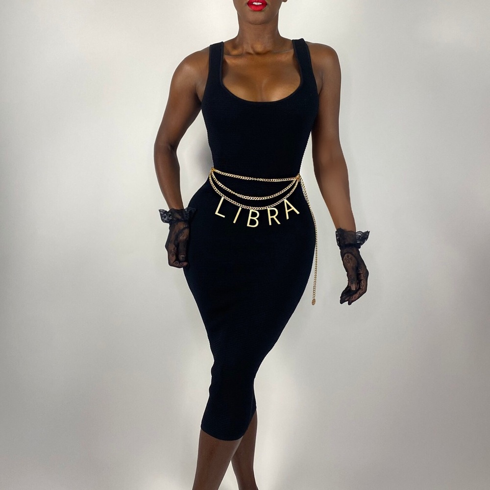 Black Midi Sleeveless Dress